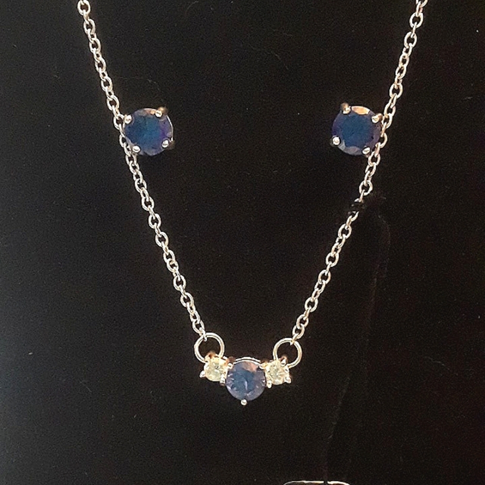 Sterling 925 Cubic Zirconia Necklace & Earring Set